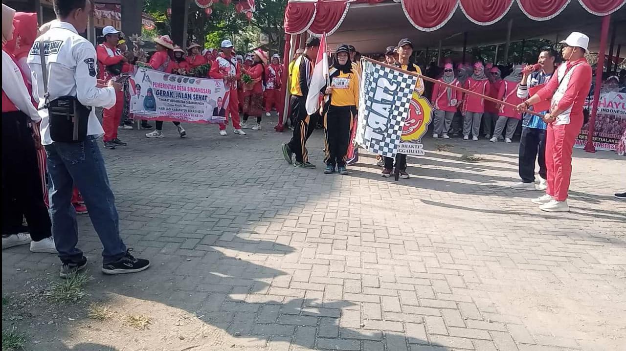 Gelar Lomba Gerak Jalan, Kecamatan Cabang Bungin Sambut HUT RI ke-79 dan Hari Jadi Kabupaten Bekasi ke-74