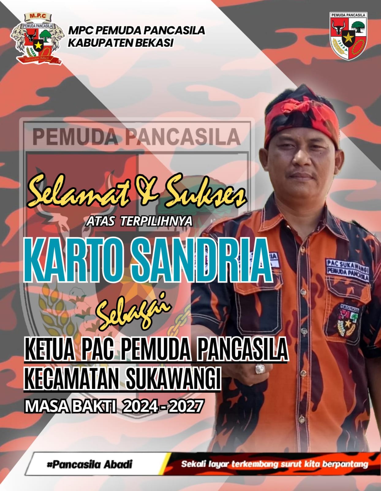 Karto Sandria Terpilih Secara Aklamasi Ketuai PAC PP Sukawangi periode 2024-2027