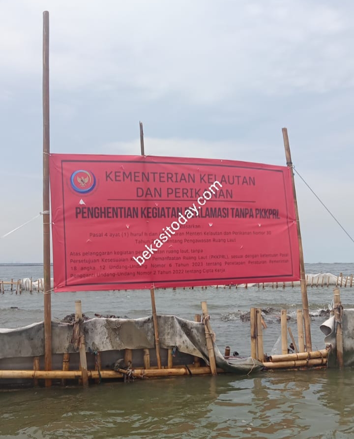 Reklamasi Pantai Muara Tawar Tarumajaya Bekasi Dikeluhkan Warga, KKP RI Segel Lokasi