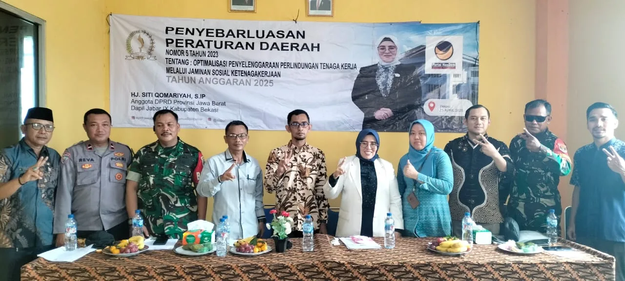 Hj. Siti Qomariyah Sosialisasikan Perda Jamsostek di Kabupaten Bekasi: Dorong Aparatur Desa Segera Daftar