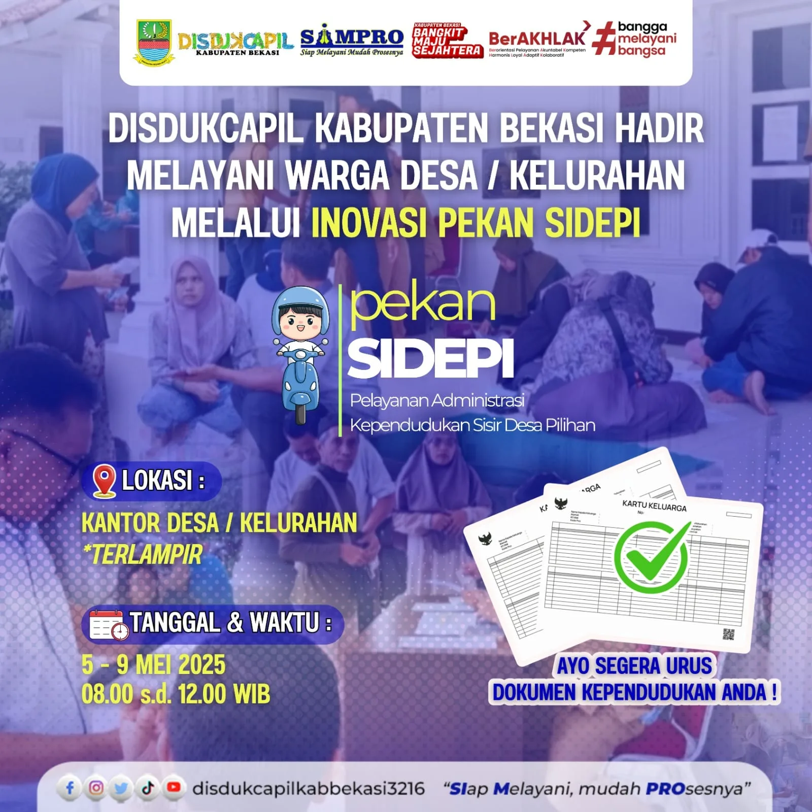 Dukcapil Kabupaten Bekasi Gelar Layanan Simpro di Kecamatan Babelan
