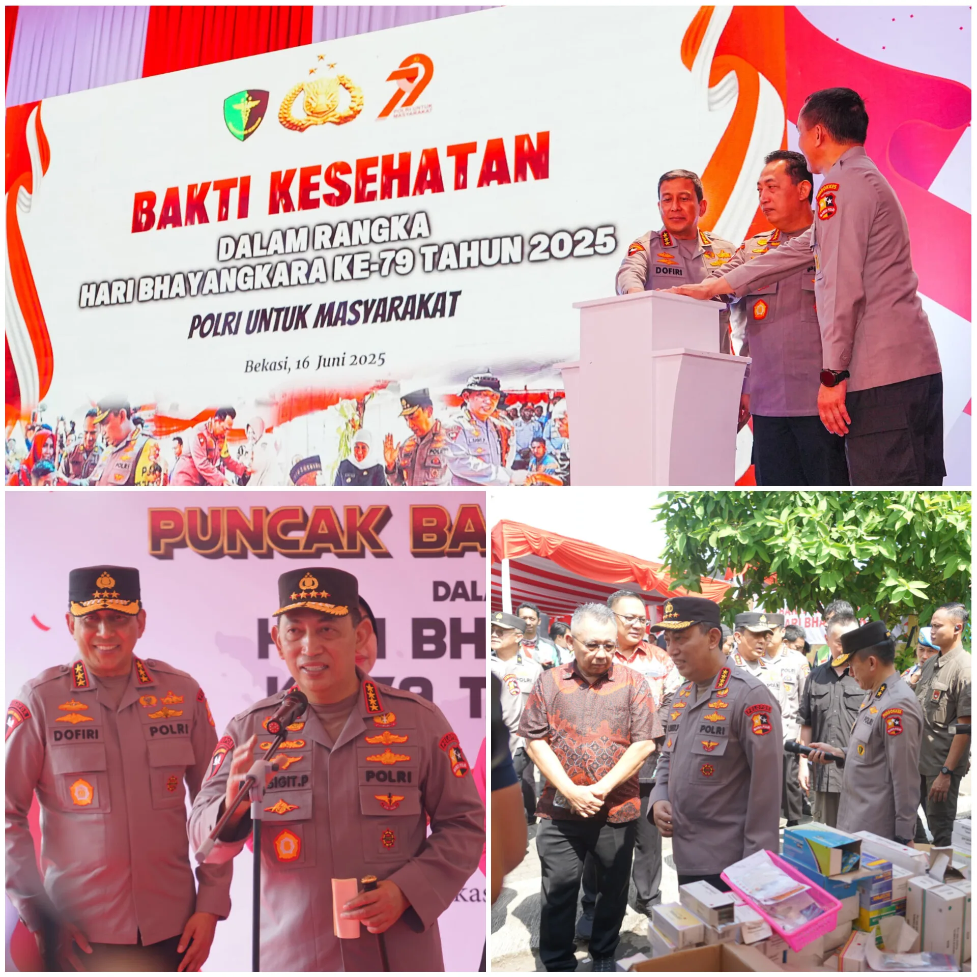 Kapolri Hadiri Puncak Bakti Kesehatan Hari Bhayangkara ke-79 di Polres Metro Bekasi, Libatkan 5.000 Personil Pengamanan