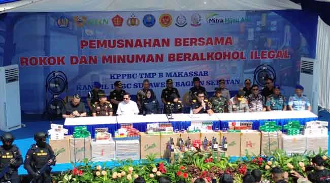 Bea Cukai Sulbagsel Musnahkan 31,9 Juta Rokok Ilegal, Negara Selamatkan Potensi Kerugian Rp42,3 Miliar