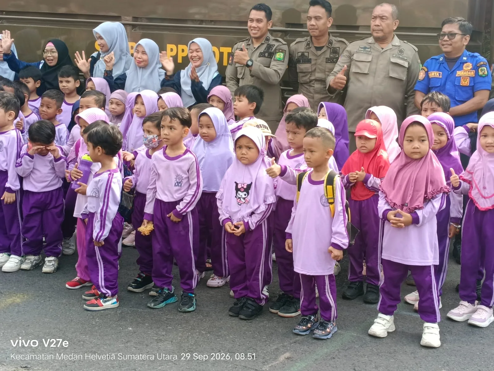 Satpol PP Medan Ajak Puluhan Anak TK Belajar Kebencanaan di Mako Damkarmat