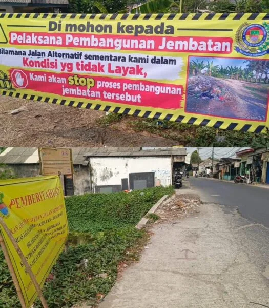 BPD Segarajaya Protes Proyek Rehabilitasi Jembatan Kali Arhanud, Jalan Alternatif Disorot